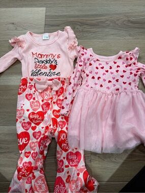 Pink Valentine Kids Matching Set - Mommy & Daddy's Little Valentine